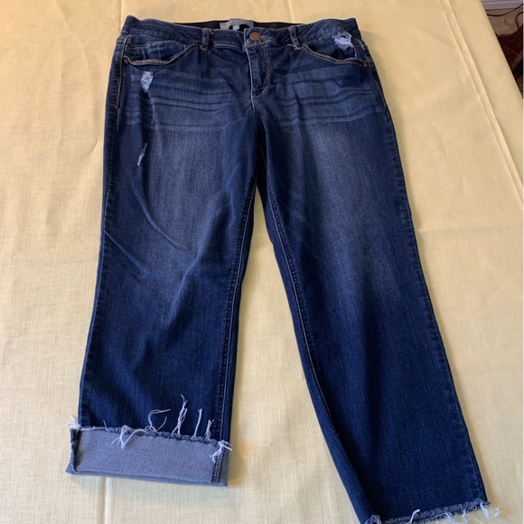 Wit & Wisdom women’s Blue jean, Cropped Ankle  with frayed  Hem - Picture 1 of 9